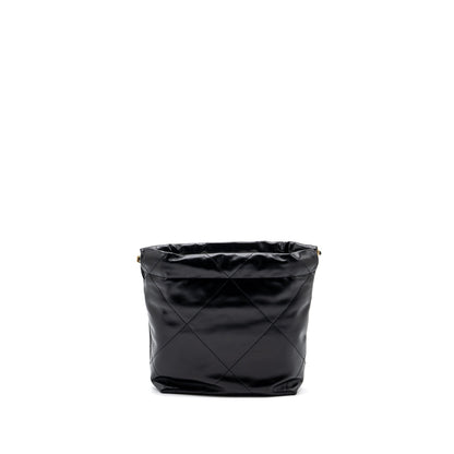 Chanel Mini 22 Bag Shiny Calfskin Black GHW (microchip)