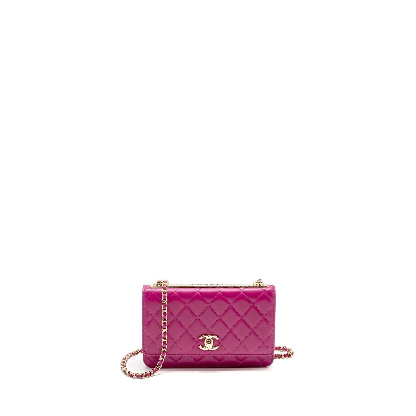 Chanel Trendy CC Wallet on Chain Lambskin Fuchsia GHW