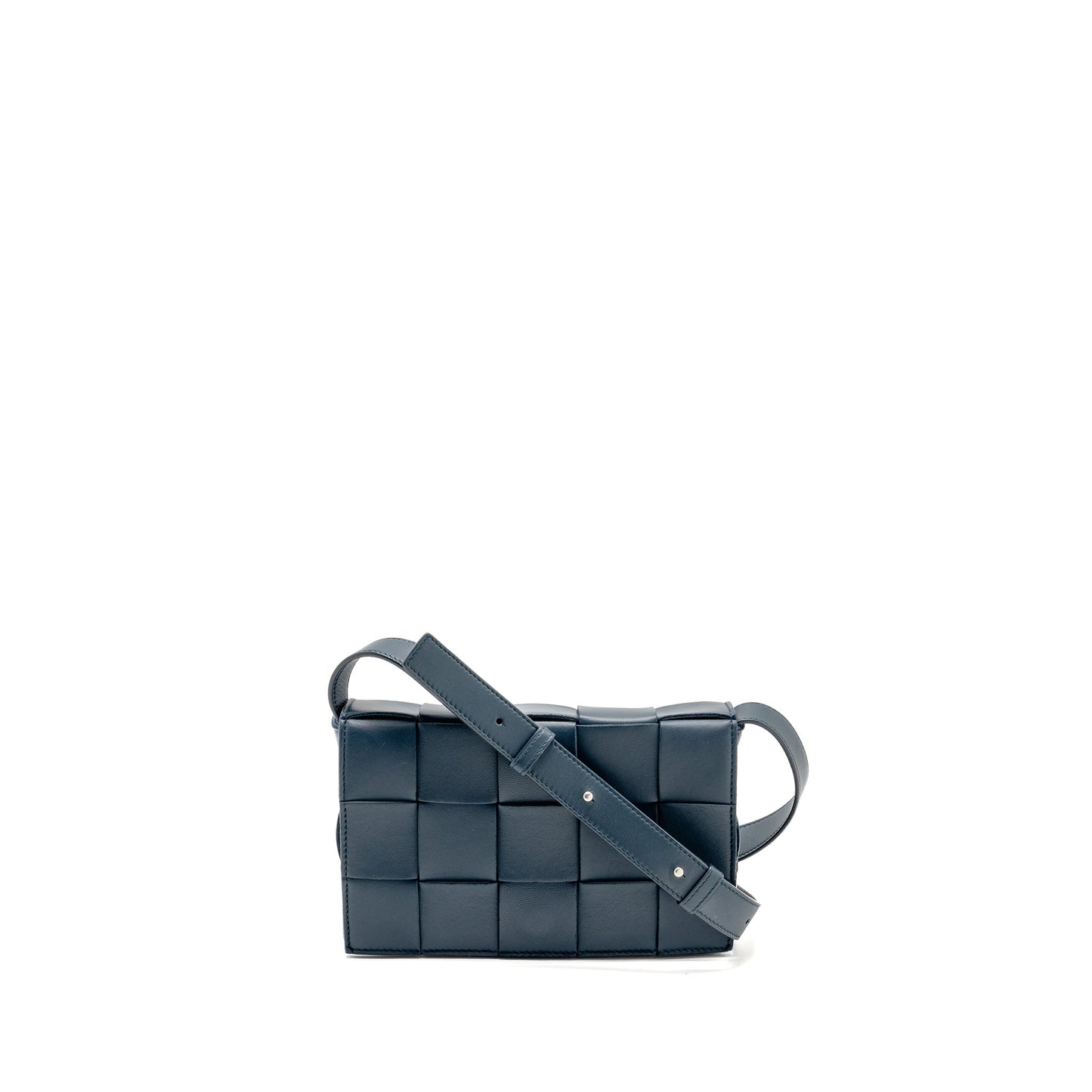 Bottega Veneta Small Cassette Purse Lambskin Dark Blue