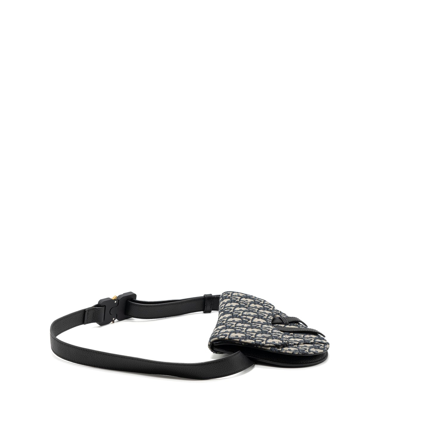 Dior saddle belt Purse blue dior oblique jacquard black hardware