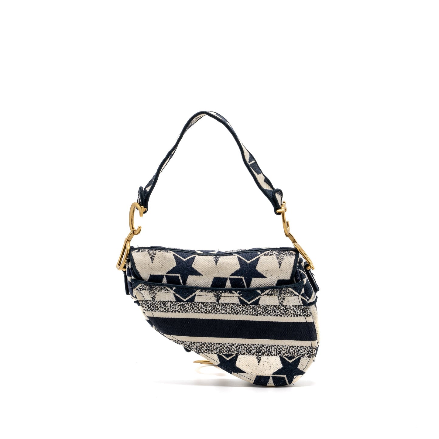 Dior saddle Purse canvas limited print dark blue / white