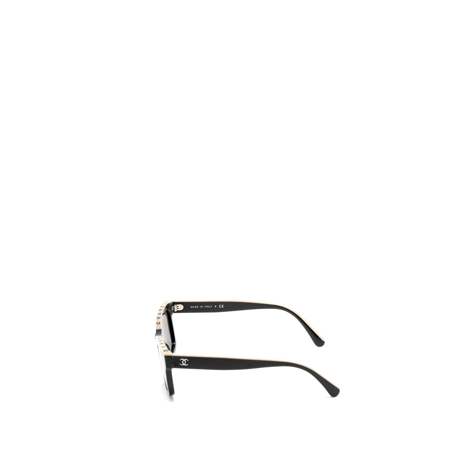 Chanel 5417 Square Sunglasses Black/Beige SHW