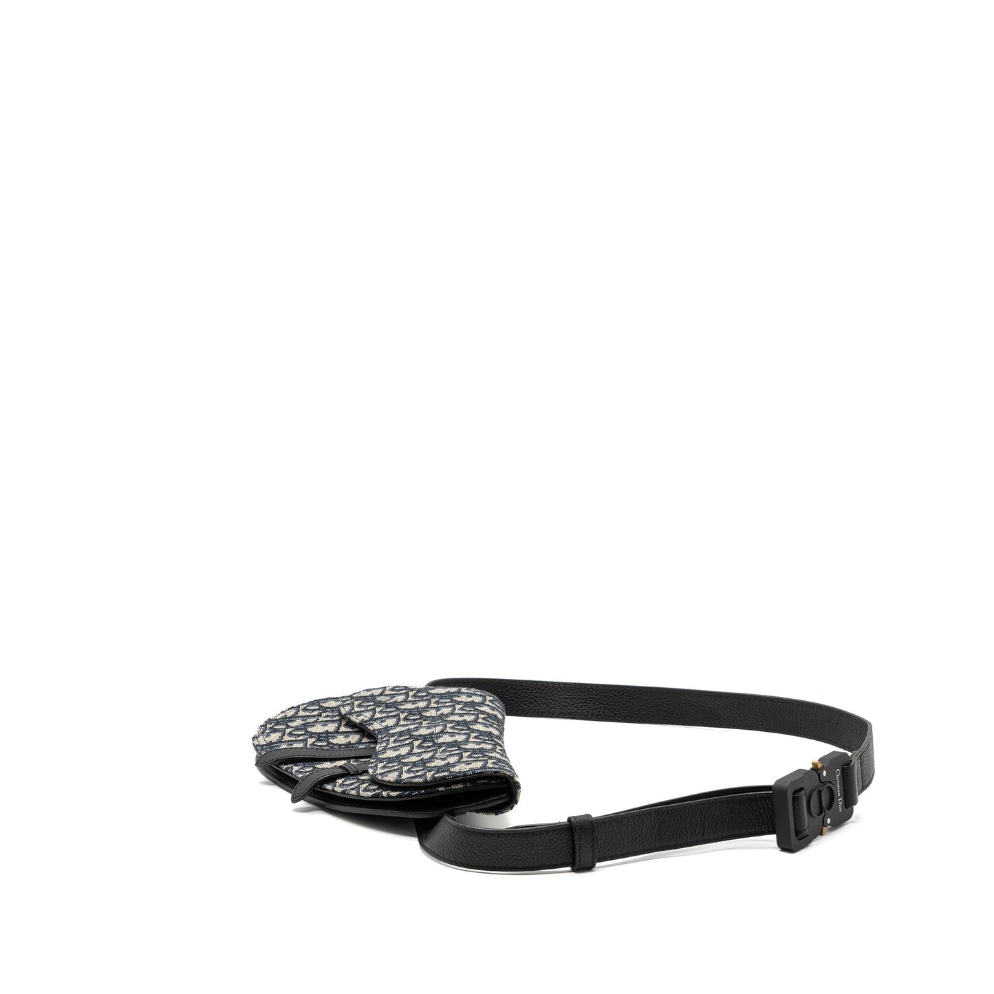 Dior saddle belt Purse blue dior oblique jacquard black hardware