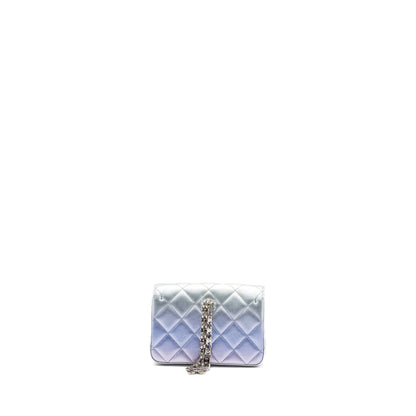 Chanel Clutch Calfskin Iridescent Multicolour with Multicolour and Silver Hardware (Microchip)