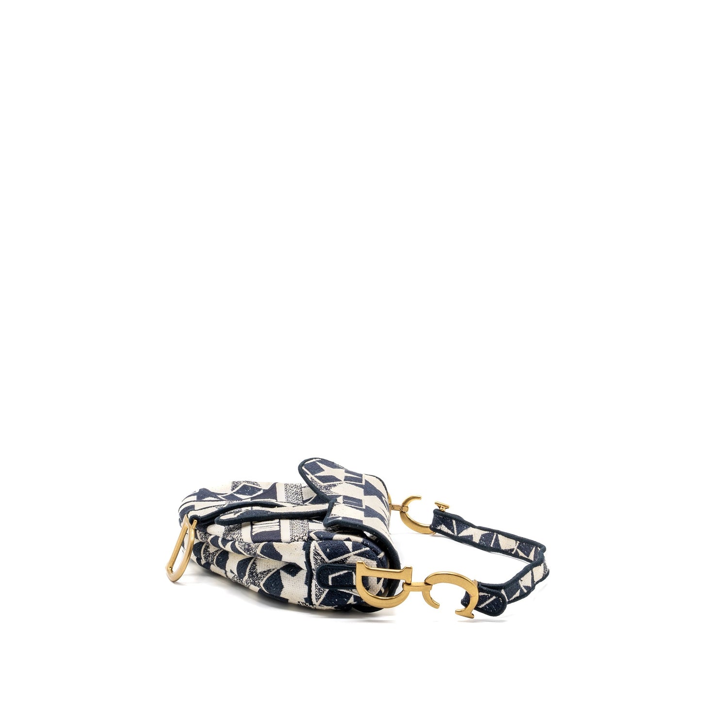 Dior saddle Purse canvas limited print dark blue / white