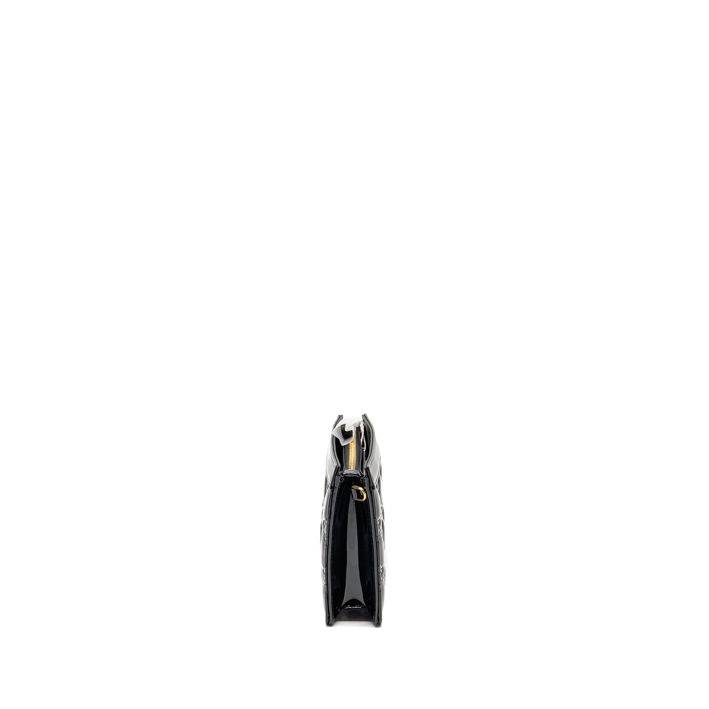 Dior Caro Pouch with Chain Patent Calfskin Black