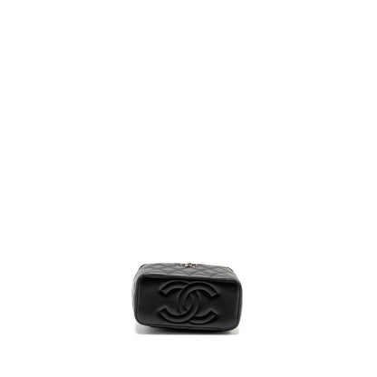 Chanel Top Handle Long Vanity Case Lambskin BLACK SHW (Microchip)