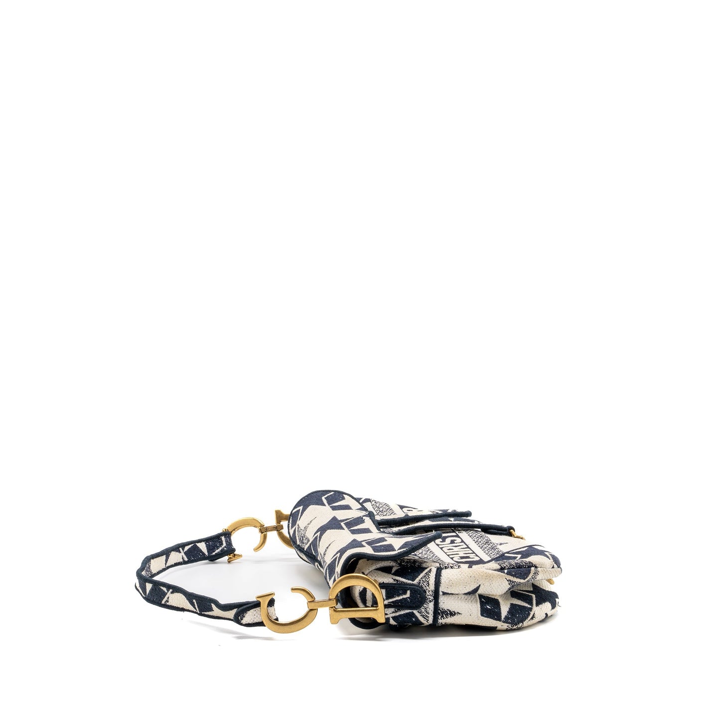 Dior saddle Purse canvas limited print dark blue / white