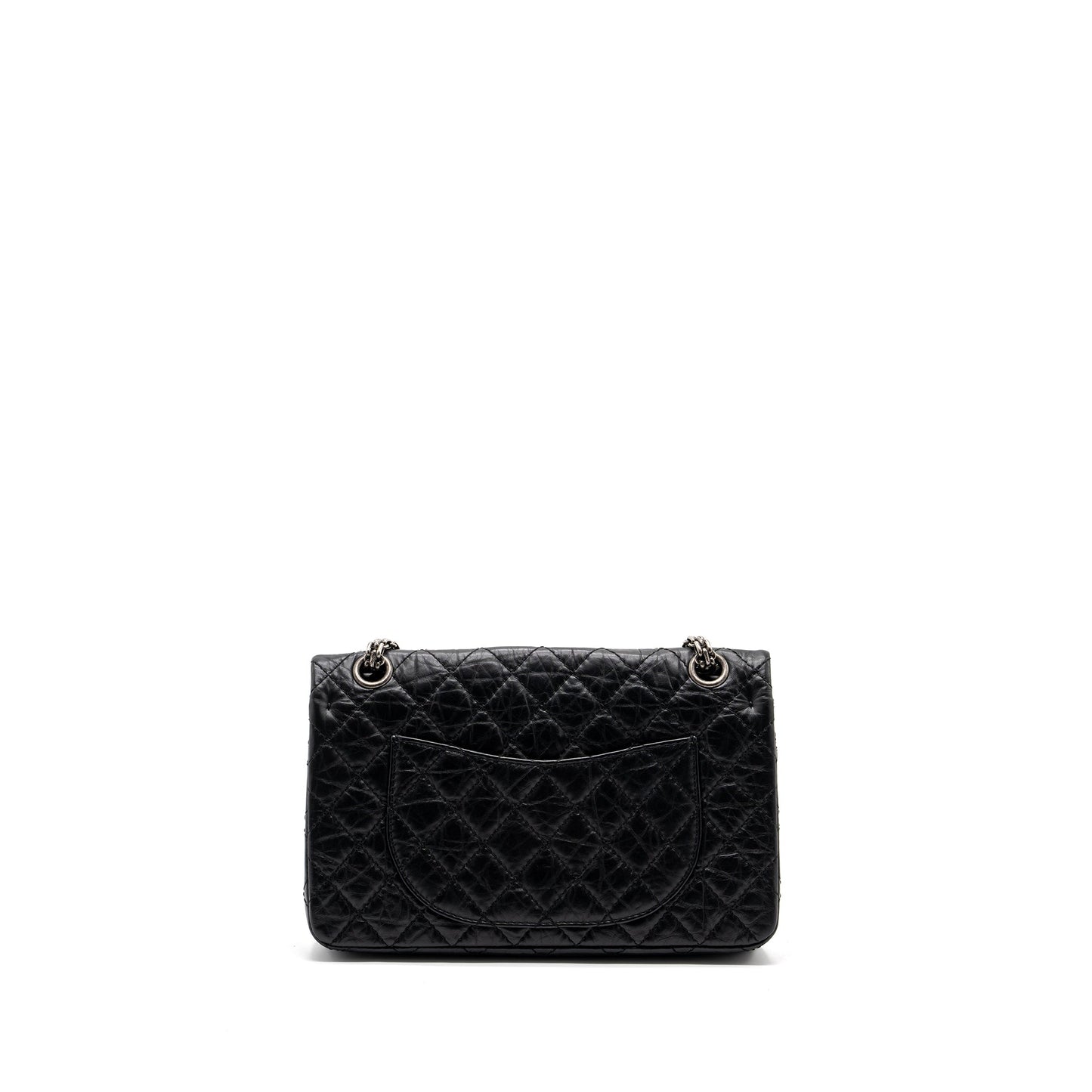 Chanel small 2.55 reissue flap bag aged calfskin black ruthenium SHW