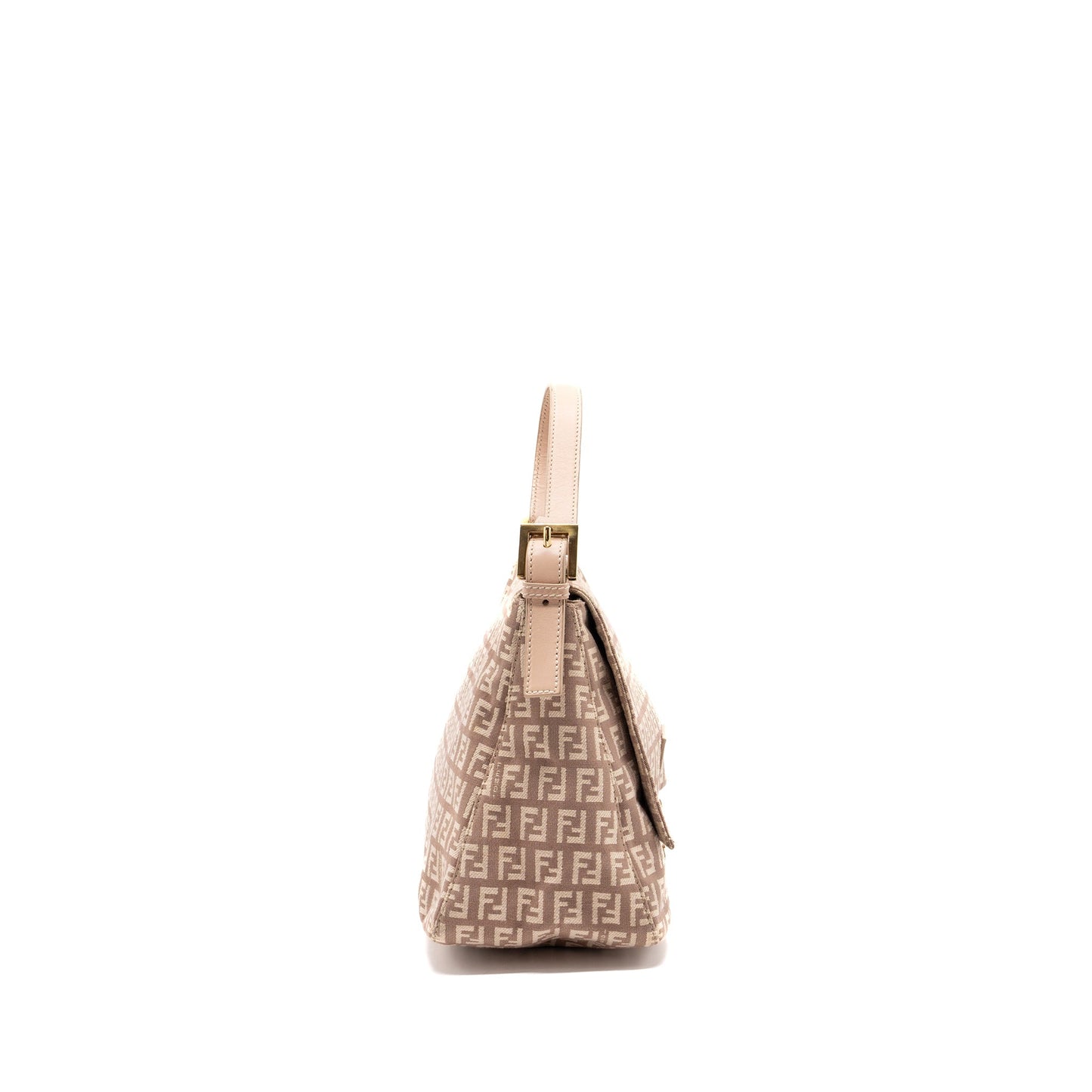 Fendi Zucchino Mama Flap Purse Jacquard Canvas Light Pink