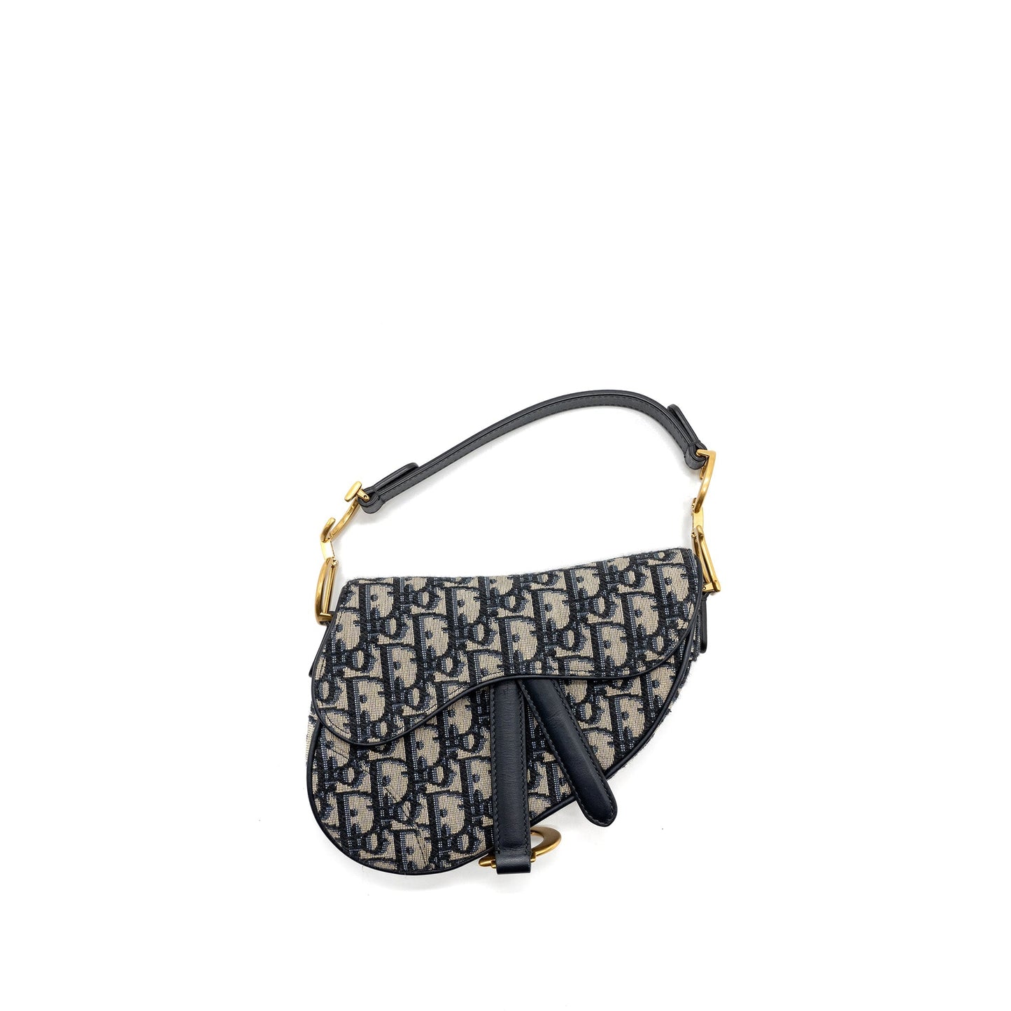 Dior Mini Saddle Purse Blue Oblique Jacquard