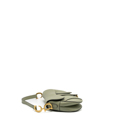 Dior Medium Saddle Purse Grained Calfskin Green