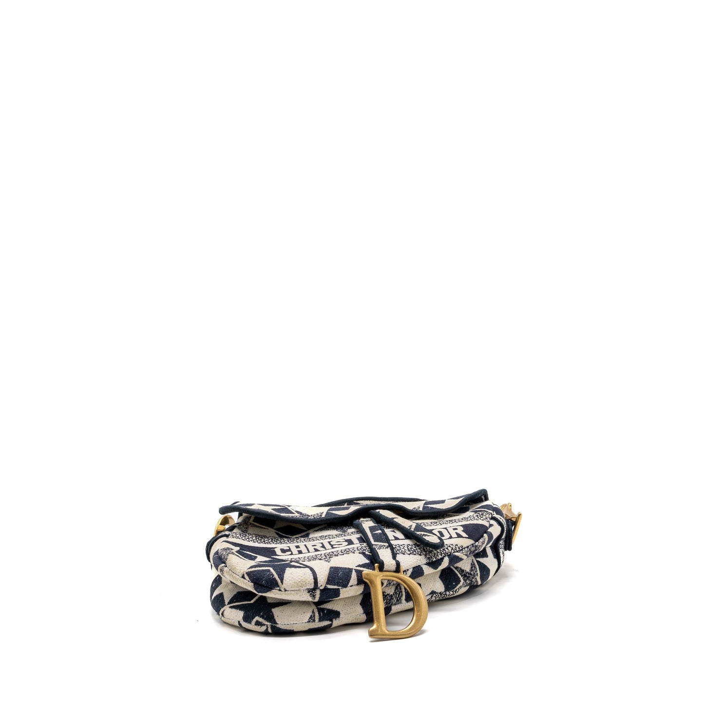 Dior saddle Purse canvas limited print dark blue / white