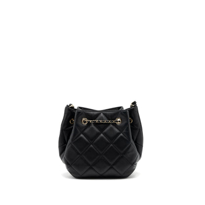 Chanel Drawstring Bucket Bag Calfskin Black LGHW