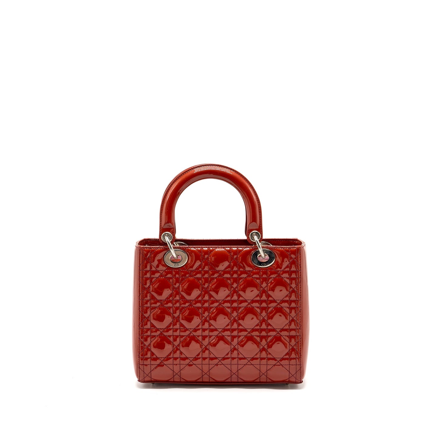 dior medium lady dior patent dark pink