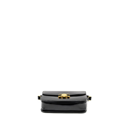 Celine Classic Triomphe Purse Shiny Calfskin Black