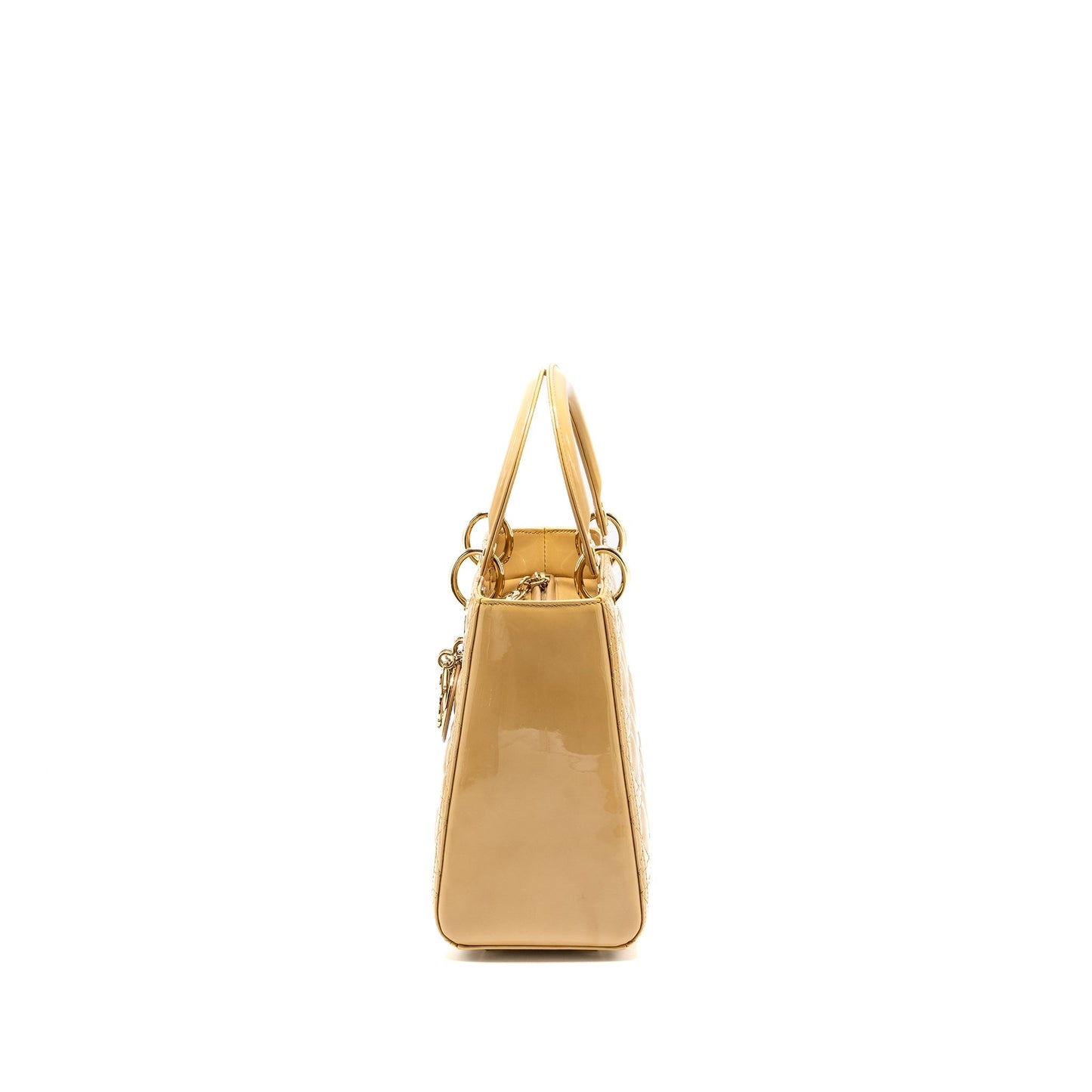 Medium Lady Dior Patent Beige