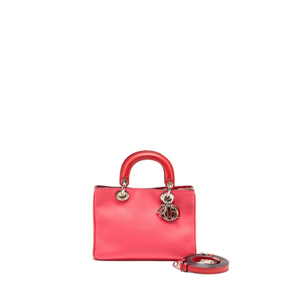 Dior Mini Diorissimo Tote Purse Calfskin Dark Pink/Light Pink