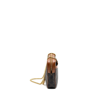 Celine patapans Purse triomphe canvas/Leather brown