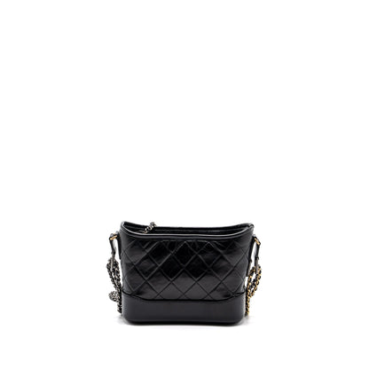 Chanel Small Gabrielle Hobo Bag Aged Calfskin Black multicolour Hardware