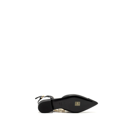Chanel 22A Size 37.5 Slingback Mules with Pearls Lambskin Black LGHW