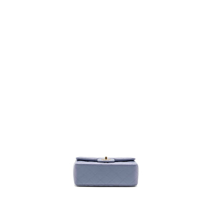 Chanel classic mini rectangular flap bag lambskin iridescent light purple LGHW (microchip)