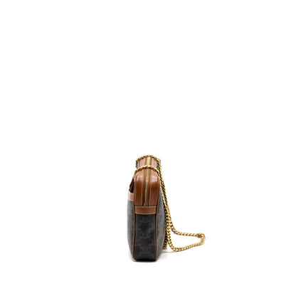 Celine patapans Purse triomphe canvas/Leather brown