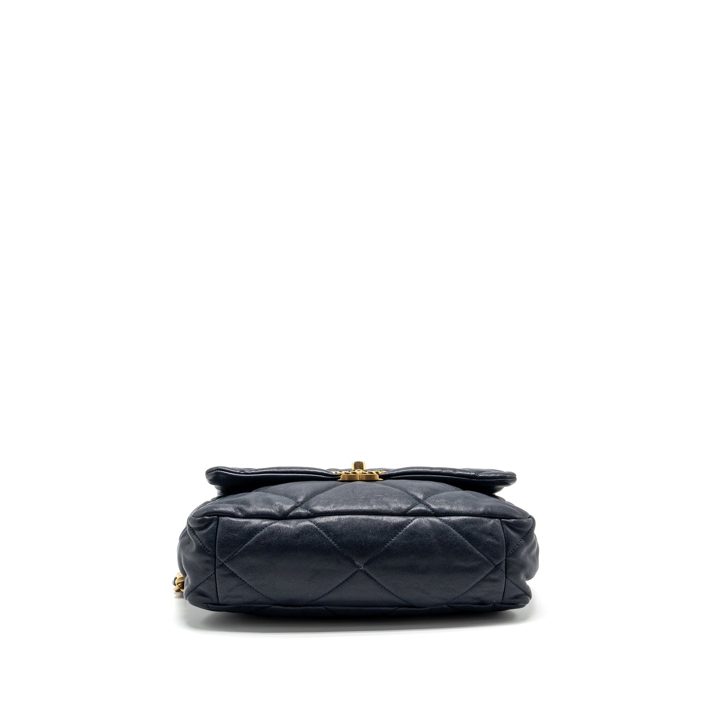 Chanel Large 19 Bag 30cm Lambskin Navy Multicolour Hardware