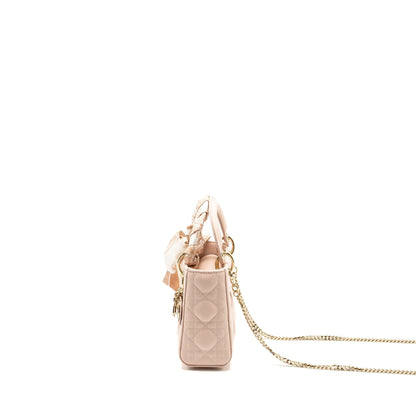 Dior Mini Lady Dior Lambskin Powder Pink