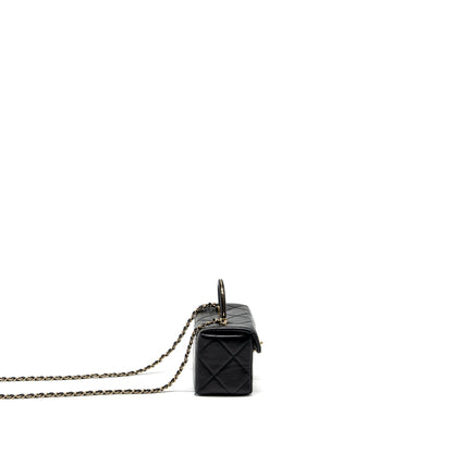 Chanel 23k top handle vanity bag shiny calfskin black GHW (microchip)