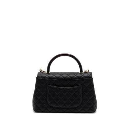 Chanel Medium Coco Handle Lizard Embossed Handle Caviar Black LGHW (Microchip)
