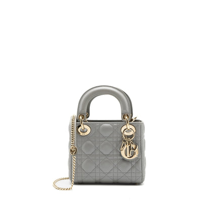 Dior Mini Lady Dior Lambskin Grey