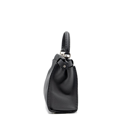 Fendi Medium Peekaboo Purse Selleria Leather Black