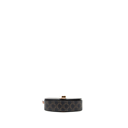 Celine Clutch on Strap Tabou in Triomphe canvas / calfskin tan