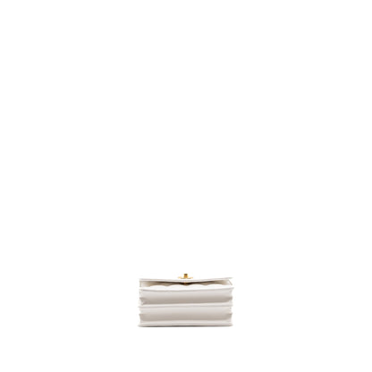 Chanel 23P detailed top handle mini wallet with chain calfskin white / multi color brushed GHW (microchip)