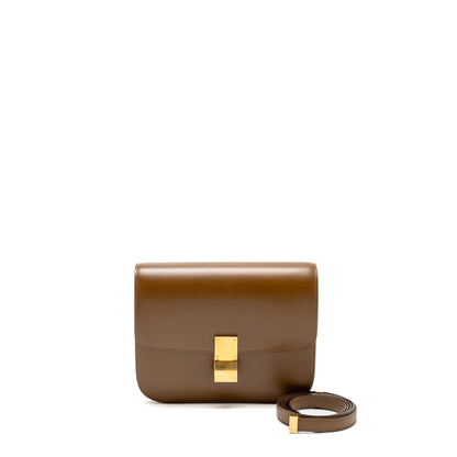 Luxury CELINE Medium Classic Box Bag Calfskin Caramel GHW