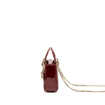 Dior Mini Lady dior patent red