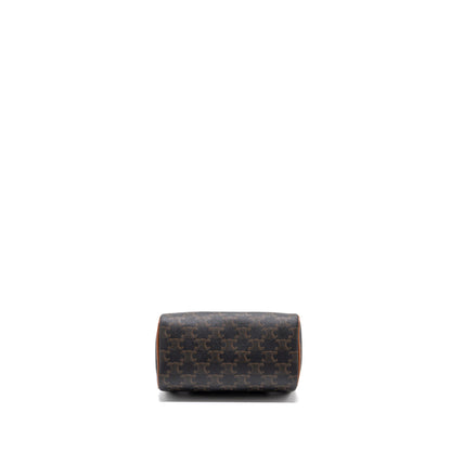 Celine Small Boston Purse Triomphe Canvas/ Leather Brown