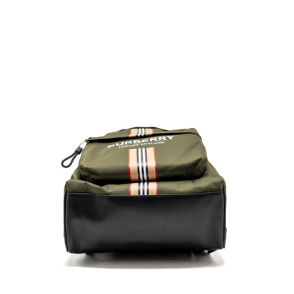 Burberry Logo / Icon Stripe Backpack Nylon Dark Green/Multicolour