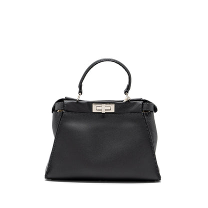 Fendi Medium Peekaboo Purse Selleria Leather Black