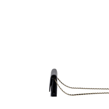 Chanel Detailed Logo Wallet On Chain Black Caviar LGHW (microchip)