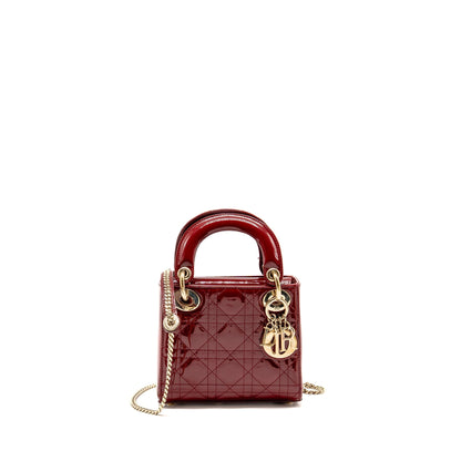 Dior Mini Lady dior patent red