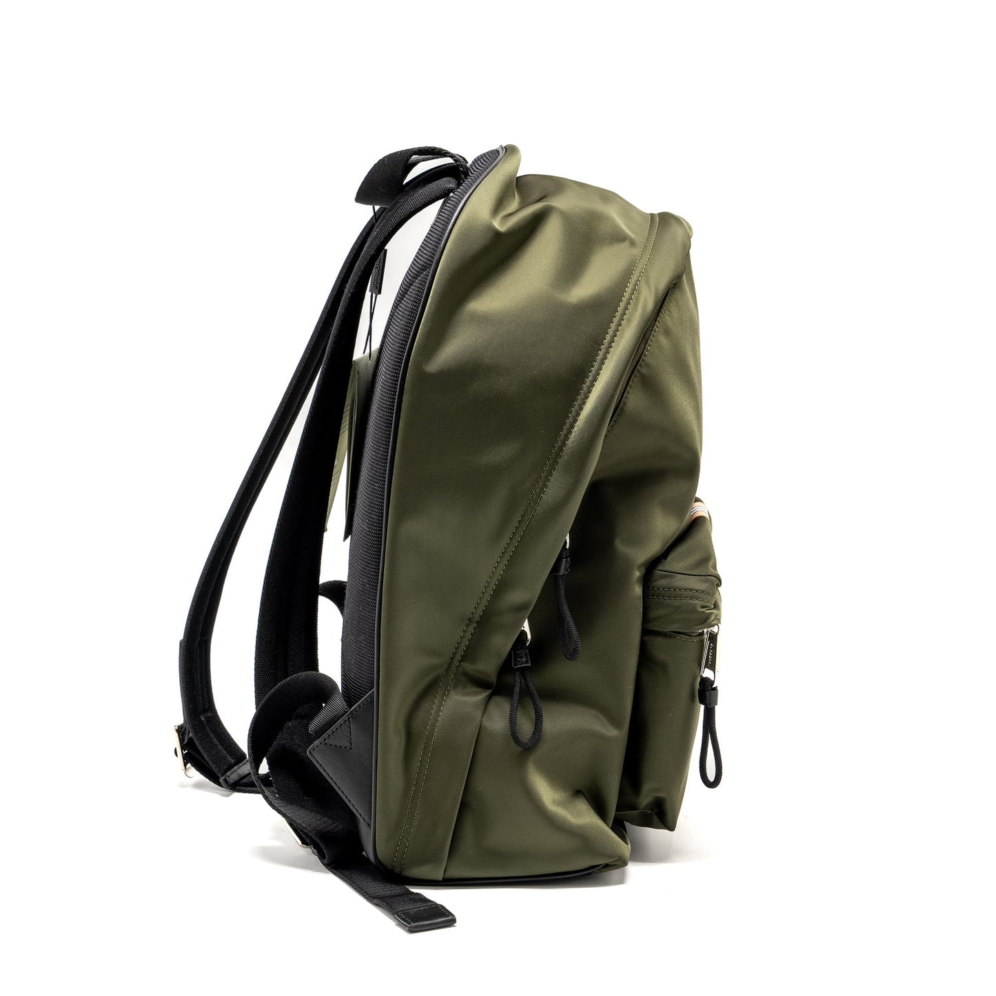 Burberry Logo / Icon Stripe Backpack Nylon Dark Green/Multicolour