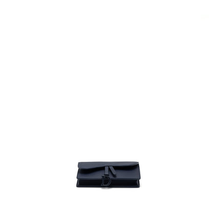 Dior saddle belt pouch calfskin blue with blue hardware