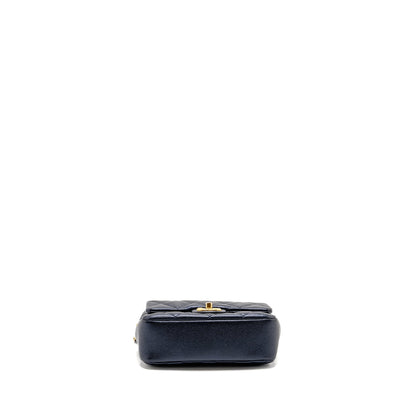 Chanel 21K My Perfect Mini Flap Bag Caviar Iridescent Black GHW (Microchip)