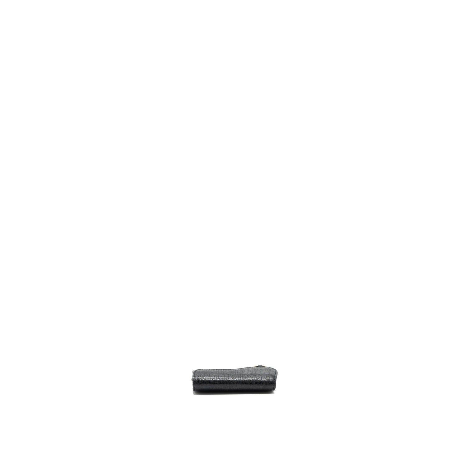 Dior Saddle Flap Card Holder Goatskin Black