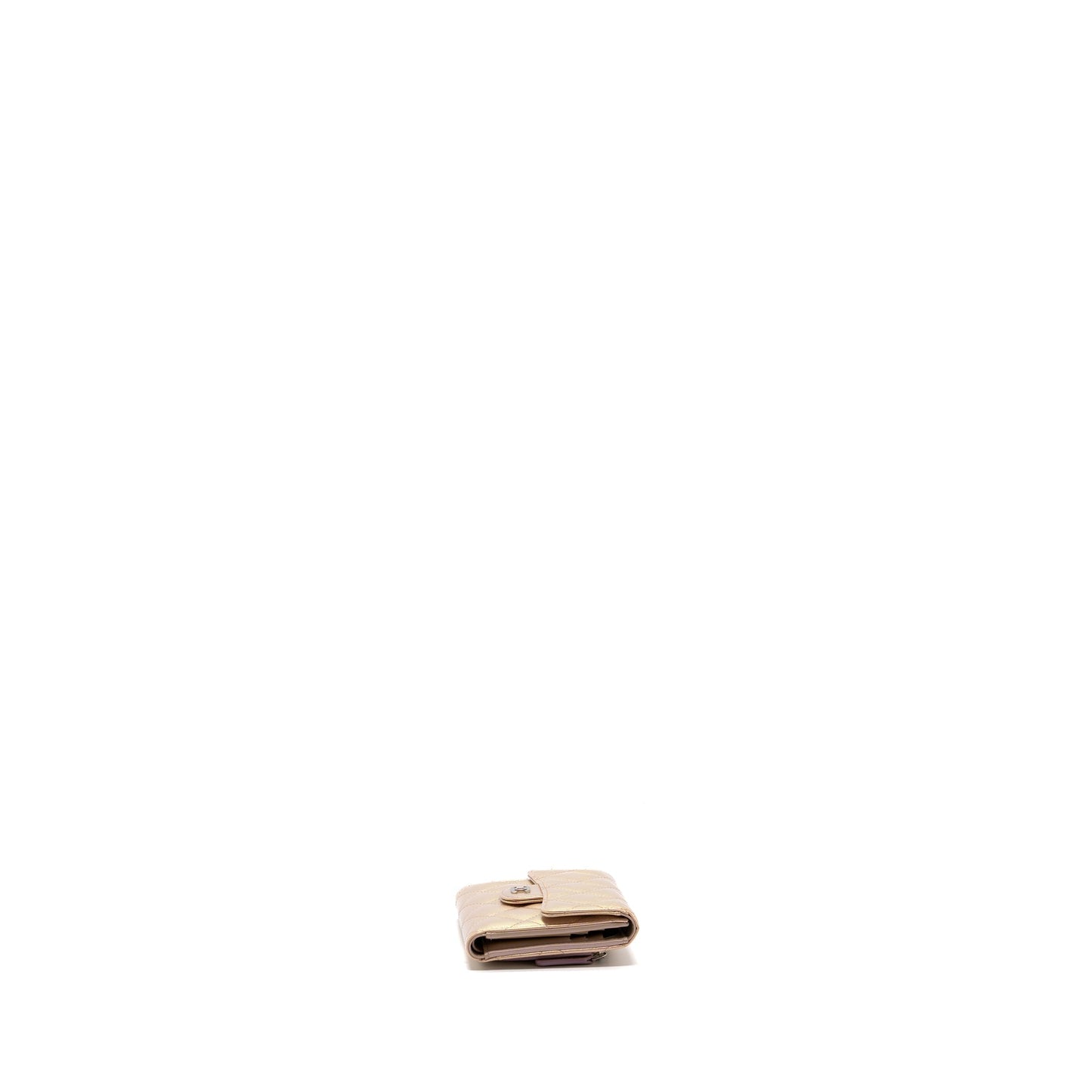 Chanel Classic Small Compact Wallet Calfskin Iridescent Pink SHW