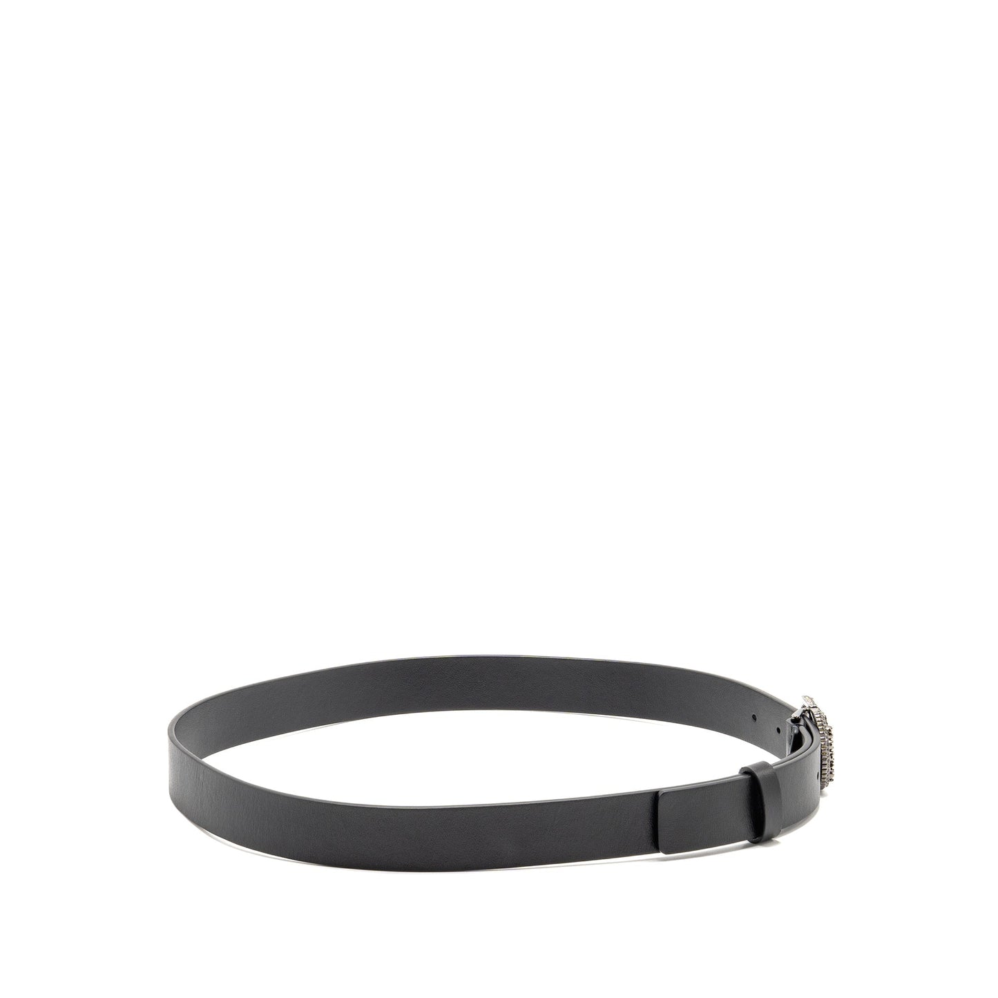 Dior Size 85 Crystal 25mm Belt Calfskin Black with Black Hardware