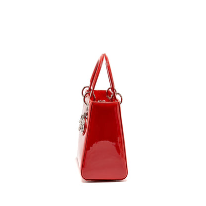Dior Medium Lady dior patent red