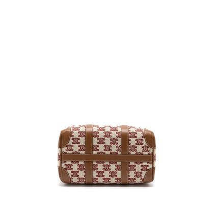 Celine Small Boston Textile Triomphe Fox Red